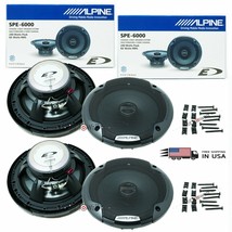 4x Alpine SPE-6000 6.5&quot; Car Audio 480W 2-WAY Silk Tweeters Coaxial 6.5&quot; Speakers - £163.85 GBP