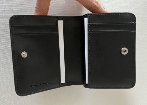 New Marc Jacobs Compact Bifold Wallet Leather Grey / Black Multi Item image 4