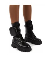 Handmade Women&#39;s Boots, Thick Sole/Wedge, Muffin Heel, Eco Leather, 90s ... - $75.00