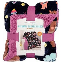 Life Comfort Kids Ultimate Sherpa Fleece Blanket Reversible Animal 40 in x 50 in - £23.97 GBP