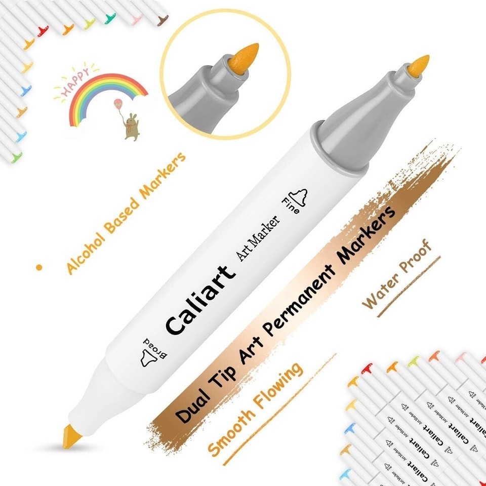 Vibrant 81 Alcohol-Based Art Markers with Fine & Chisel Tips - Ideal for Gifting Item image 5