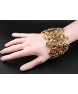 Vintage Goossens Paris Ornate Gold-Tone Bracelet with Amber and Amethyst... - $300.00