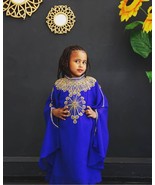 Stylish  Kaftan Kids Blue Georgette Party Gown Dress NEW Wedding Long Mo... - $1,348.78 MXN