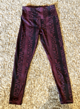 Reebok Leggings Womens Extra Small Black Purple Athletic Back Pocket Cro... - $14.80