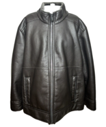 Calvin Klein Faux Leather Jacket Men&#39;s XL Brown Stylish Classic Fur Line... - £56.02 GBP