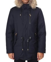 Mackage Montreal Seth-D Men&#39;s Navy Wool DOWN Raccoon Fur Hood Jacket Size 46 - £1,009.85 GBP