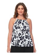 NWT LEILANI 24W plus size tankini swimsuit top underwire bra and swim sh... - $59.39