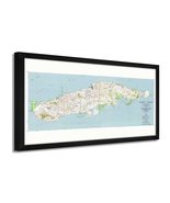 HISTORIX Vintage 1951 Island of Vieques Map Print - 13x25 Inch Black Fra... - $266.99+