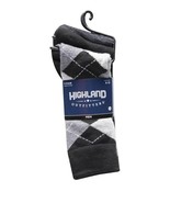 3-Pack Dress Argyle/Stripe/Solid Soft  Socks Men Size 6-12 Black / Gray - £10.24 GBP