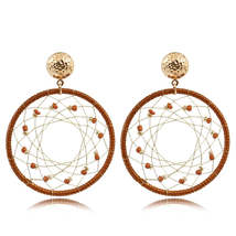 Coffee Polyster &amp; Howlite 18K Gold-Plated Web Drop Earrings - £11.18 GBP