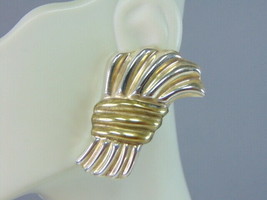 Womens Vintage Estate Sterling Silver Modernist Earrings 17.6g E2049 - £71.22 GBP