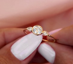 0.50 Carat Round And Pear Moissanite Engagement Ring /10k 14k White Gold... - $223.11 CAD