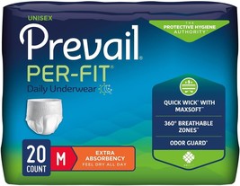 Prevail Per-Fit Moderate to Maximum Absorbency Incontinence Underwear, Medium, 2 - £34.36 GBP