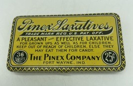 Original PINEX LAXATIVES MEDICAL RX TINS Empty Pharmacy Medicine Tin Vin... - $9.05