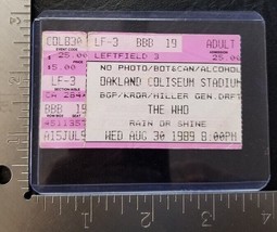 The Who - Vintage Aug 30, 1989 Oakland Coliseum Stadium Concert Ticket Stub - £7.92 GBP