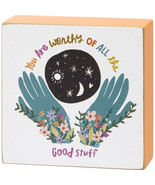 &quot;You Are Worthy Of All The Good Stuff&quot; Inspirational Block Sign - £7.03 GBP