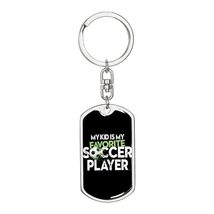 Favorite Soccer Player Swivel Keychain Dog Tag Engraved 18k Gold - £55.35 GBP