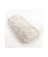 SARO Throw Blanket with Faux Mongolian Fur Design Ivory - $266.70 CAD