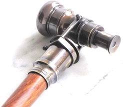 Nautical Collectible Antique Finish Brass Telescope Spyglass Walking Stick Rusti - £36.83 GBP