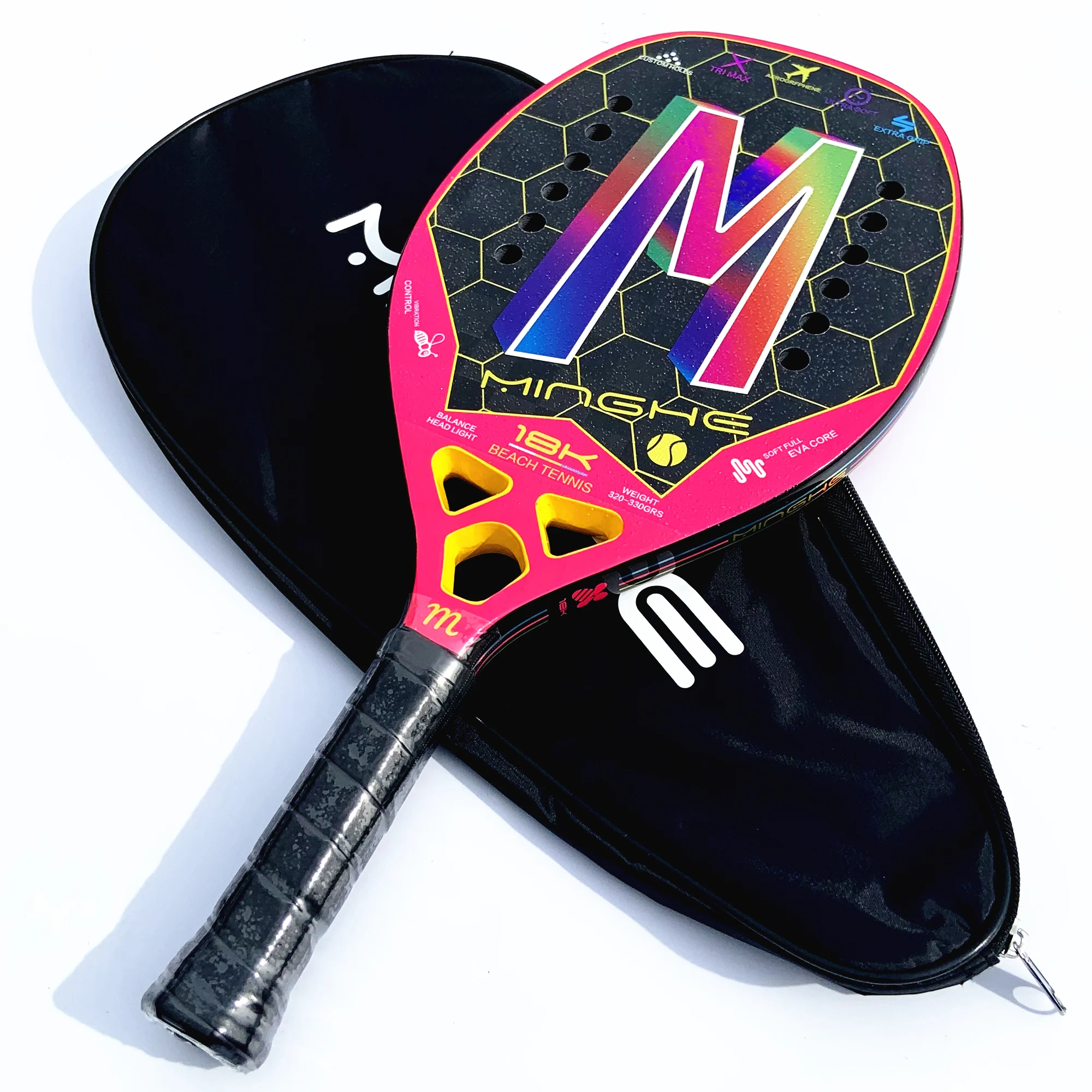 GAIVOTA 2023 New beach Tennis racquet 12K  drill with rough face+protective bag - £219.81 GBP