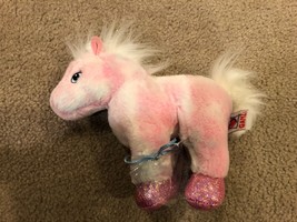  WEBKINZ GANZ HM117 PLUSH STUFFED TOY PINK PONY HORSE BLUE - £6.11 GBP