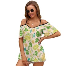 Mondxflaur Leaf T Shirts for Women Short Sleeve Spaghetti Strap Top Clothes - $22.99