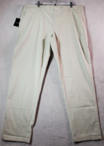 DKNY Dress Pant Mens Size 40 Cream Cotton Flat Front Straight Leg Slash Pocket - £18.80 GBP