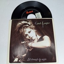 Cyndi Lauper &quot;All Through The Night&quot; 45 Tested VG++ Jukebox Picture Sleeve  - £8.56 GBP