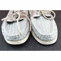 Sperry Top-Sider Size 7.5 M Silver Boat Shoe Shoes Leather Women 9265703 - $23.76