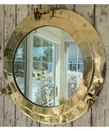 20&quot; Brass Port Hole Mirror ~ Nautical Wall Decor ~ Large working Ship Ca... - £120.41 GBP