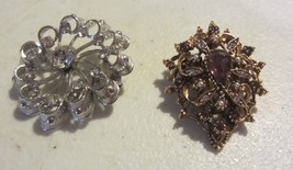 Vintage Brooches sterling rhinestone and brooch signed ART - $66.50