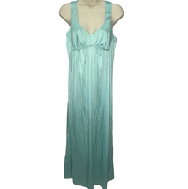 Vintage Vanity Fair Maxi Nightgown Slip Dress Size S/34 Robins Blue Nylon V-Neck - £30.92 GBP
