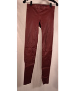 Vince Womens Leather Lambskin Suede Legging Skinny Ankle Zip Red S New - $339.20 CAD