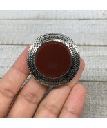 Turkmen Ring Afghan Antique Tribal Round Shape Red Carnelian Kuchi Ring ... - £7.60 GBP