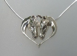 Horses Heart horse love sterling silver pendant &amp; chain Zimmer horse jew... - $94.05