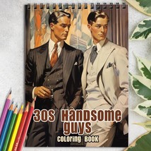 30s Handsome Guys Spiral-Bound Coloring Book for Adult, Relax and Stress Relief - £16.34 GBP