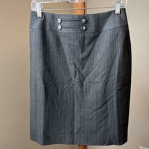Antonio Melani Size 6 Light Gray and White Career Work Skirt Side Zipper... - $19.79