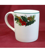 Christmas Heritage Kopin Finest Porcelain Holly Pine Cone 10 oz Cup Mug ... - £1.58 GBP