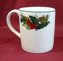 Christmas Heritage Kopin Finest Porcelain Holly Pine Cone 10 oz Coffee M... - £2.39 GBP