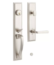 New Satin Nickel MNG-EXTRA 5002 Aurick Solid Brass Entrance Door Set - L... - $209.95