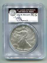 2012-W AMERICAN SILVER EAGLE BURNISHED PCGS MS70 FIRST STRIKE JOHN M. ME... - £195.94 GBP