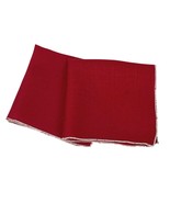 Vintage Set of 2 Red Linen Cocktail Luncheon Napkins White Edge - $221.43 MXN