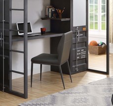 Cargo Chair, Gray Faux Leather &amp; Gunmetal Finish - $5,231.15 MXN
