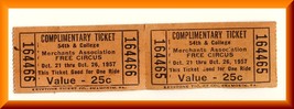 54th &amp; College 1957 Circus Tickets, Indianapolis, Indiana/IN (?) - $3.00