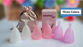 New: Silicone Menstrual Cup Lady Reusable Soft Cups Ship from USA - $7.50