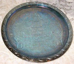 Bicentennial Collector Plate-Independence Hall-Blue Carnival Glass-1976 - £7.99 GBP