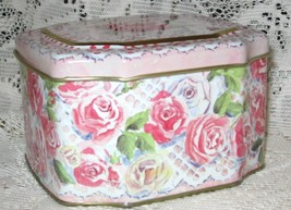 VTG Tin- Meister -Roses and Lace-Octagon-Brazil  - $6.00
