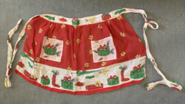 Vintage MCM Sheer Two-Pocket Christmas Holiday Apron - $15.99