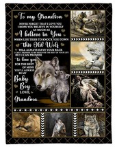 I Believe In You Beautiful Wolf Lover Blanket Gifts For Grandson From Grandma - £46.59 GBP+