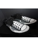 Donald Pliner Glass Beaded Black and White Made in Italy Shoes Size 12 M - $850.00